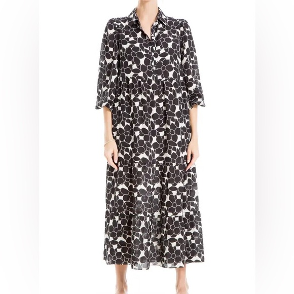 Pockets! Max studio georgette graphic print floral maxi dress - Picture 1 of 2